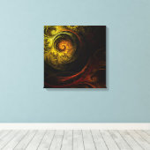 Sunrise Floral Red Abstract Quad Canvas (Insitu (Houten vloer))