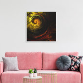 Sunrise Floral Red Abstract Quad Canvas (Insitu (Woonkamer))