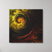 Sunrise Floral Red Abstract Wrapped Canvas Print (Voorkant)