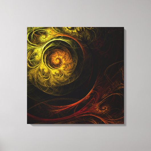 Sunrise Floral Red Abstract Wrapped Canvas Print (Voorkant)