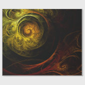 Sunrise Floral Red Abstracte kunst Cadeaupapier (Vlak)