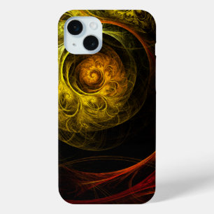 Sunrise Floral Red Abstracte kunst iPhone 15 Mini Hoesje