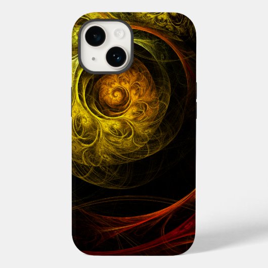 Sunrise Floral Red Abstracte kunst Case-Mate iPhone Case (Achterkant)