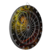 Sunrise Floral Red Abstracte kunst Dartbord (Voorkant Links)