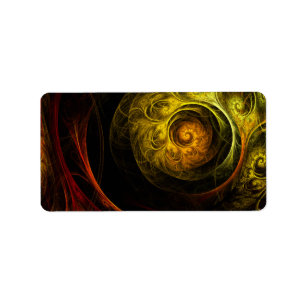 Sunrise Floral Red Abstracte kunst Etiket