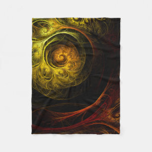 Sunrise Floral Red Abstracte kunst Fleece Deken