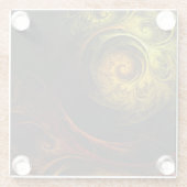 Sunrise Floral Red Abstracte kunst Glazen Onderzetter (Achterkant)