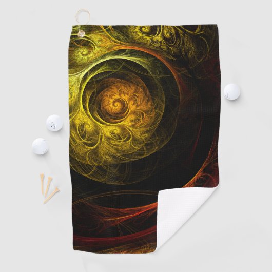 Sunrise Floral Red Abstracte kunst Golfhanddoek (Insitu)