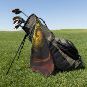 Sunrise Floral Red Abstracte kunst Golfhanddoek (Groen)