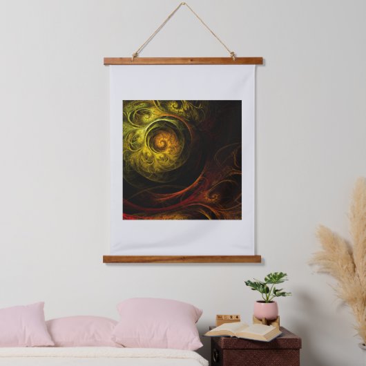 Sunrise Floral Red Abstracte kunst Hangend Wandkleed (Slaapkamer)