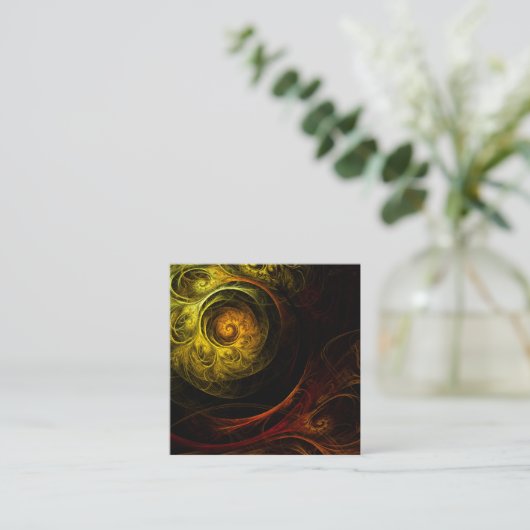 Sunrise Floral Red Abstracte kunst Informatiekaartje (Staand voorkant)