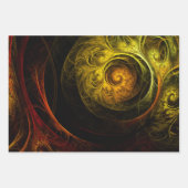 Sunrise Floral Red Abstracte kunst Inpakpapier Vel (Voorkant)