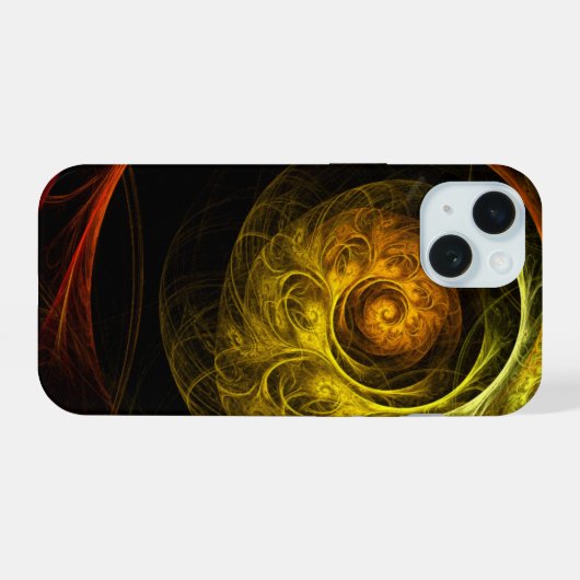 Sunrise Floral Red Abstracte kunst iPhone 15 Case (Achterkant horizontaal)