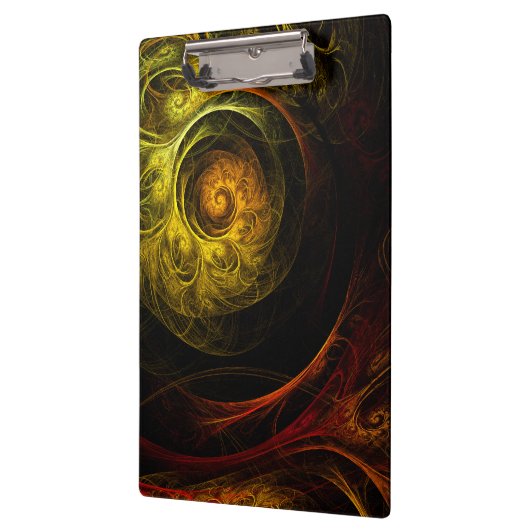 Sunrise Floral Red Abstracte kunst Klembord (Links)