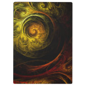 Sunrise Floral Red Abstracte kunst Klembord (Achterkant)