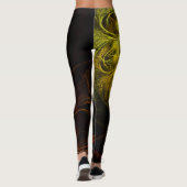 Sunrise Floral Red Abstracte kunst Leggings (Achterkant)