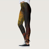 Sunrise Floral Red Abstracte kunst Leggings (Links)