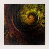 Sunrise Floral Red Abstracte kunst Legpuzzel (Horizontaal)