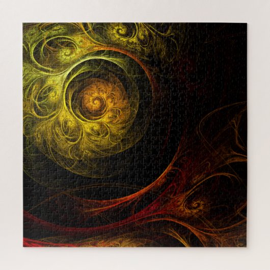 Sunrise Floral Red Abstracte kunst Legpuzzel (Verticaal)