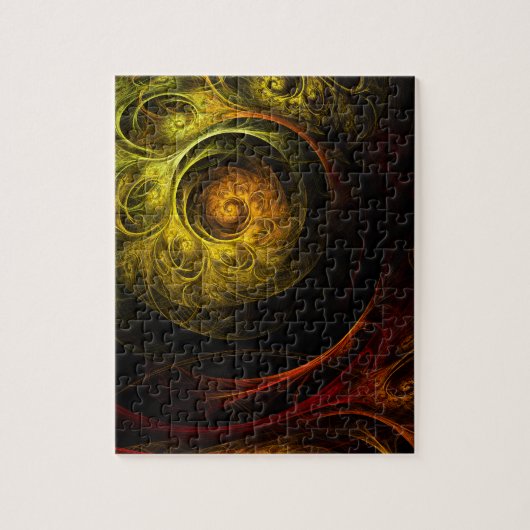 Sunrise Floral Red Abstracte kunst Legpuzzel (Verticaal)