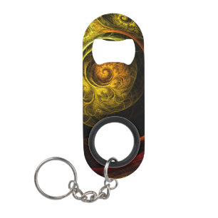 Sunrise Floral Red Abstracte kunst Mini Flessenopener