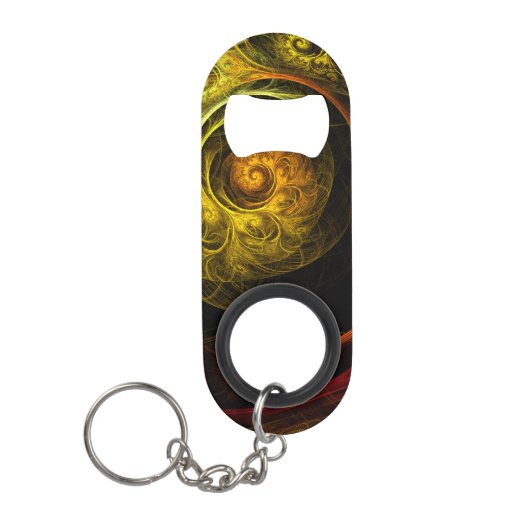 Sunrise Floral Red Abstracte kunst Mini Flessenopener (Voorkant)