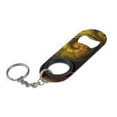 Sunrise Floral Red Abstracte kunst Mini Flessenopener (Voorkant Gekanteld)
