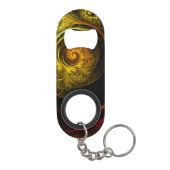 Sunrise Floral Red Abstracte kunst Mini Flessenopener (Achterkant)