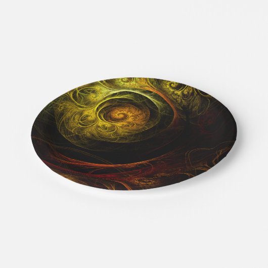 Sunrise Floral Red Abstracte kunst Papieren Bordje (Gekanteld)