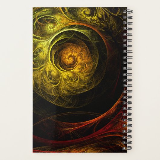 Sunrise Floral Red Abstracte kunst Planner (Achterkant)