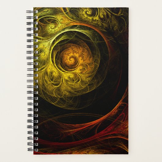Sunrise Floral Red Abstracte kunst Planner (Voorkant)