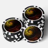 Sunrise Floral Red Abstracte kunst Poker Chips (Opstapeling)