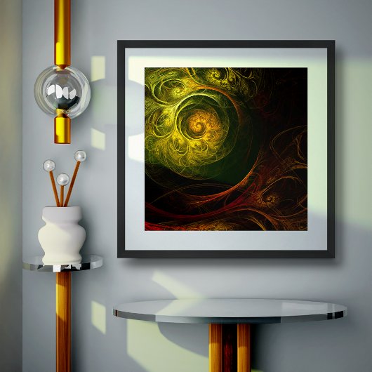 Sunrise Floral Red Abstracte kunst Poster