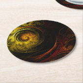 Sunrise Floral Red Abstracte kunst Ronde Kartonnen Onderzetter (Gebogen)