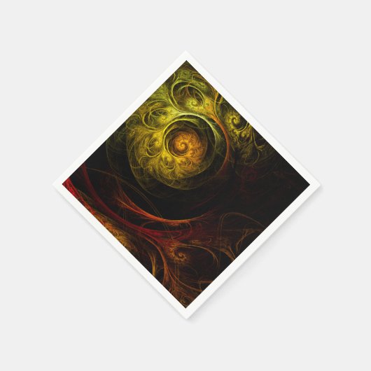 Sunrise Floral Red Abstracte kunst Servetten (Hoek)