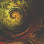 Sunrise Floral Red Abstracte kunst Sticker (Voorkant)
