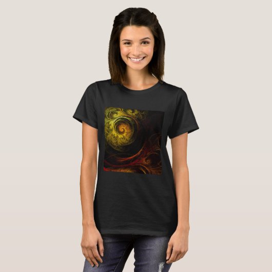 Sunrise Floral Red Abstracte kunst T-shirt (Voorkant volledig)