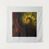 Sunrise Floral Red Abstracte kunst Wandkleed (Voorkant (horizontaal))
