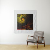 Sunrise Floral Red Abstracte kunst Wandkleed (In situ)
