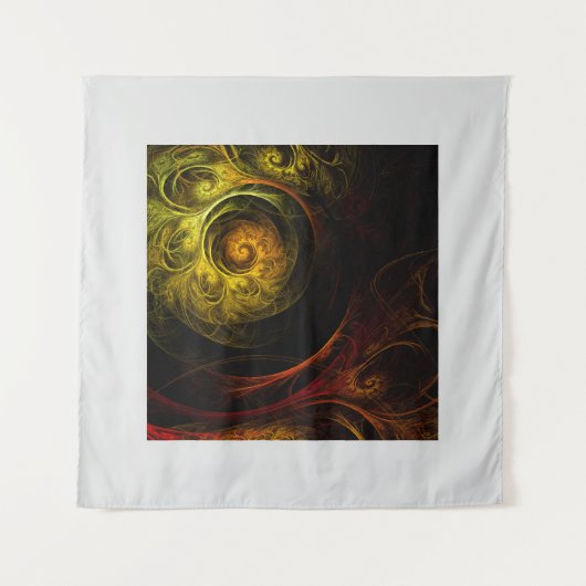 Sunrise Floral Red Abstracte kunst Wandkleed (Voorkant)