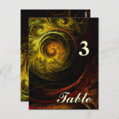 Sunrise Floral Red Table Number Briefkaart (Voorkant / Achterkant)