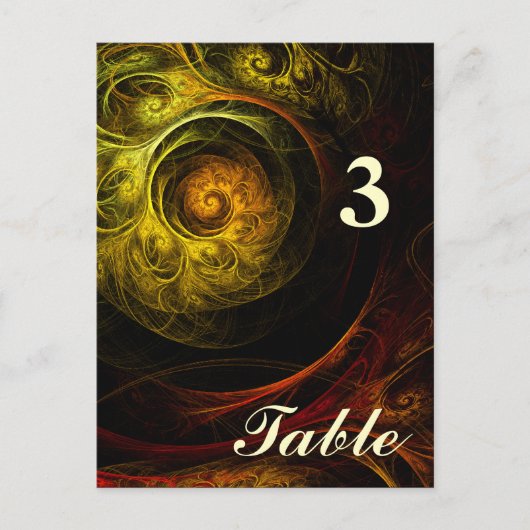 Sunrise Floral Red Table Number Briefkaart (Voorkant)