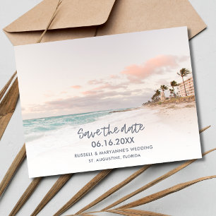 Sunrise Florida Beach Bruiloft Save the Date Aankondigingskaart