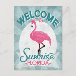 Sunrise Florida Pink Flamingo Retro Briefkaart