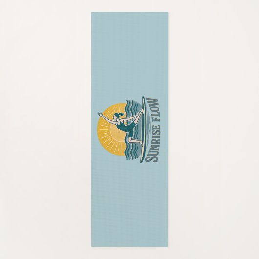 Sunrise Flow Paddleboard Yogi | Coastal Beach Blue Yogamat (Voorkant)