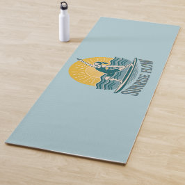 Sunrise Flow Paddleboard Yogi | Coastal Beach Blue Yogamat