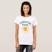 Sunrise Flow Retro Sun Graphic Print Vinyasa Yoga  T-shirt (Voorkant volledig)