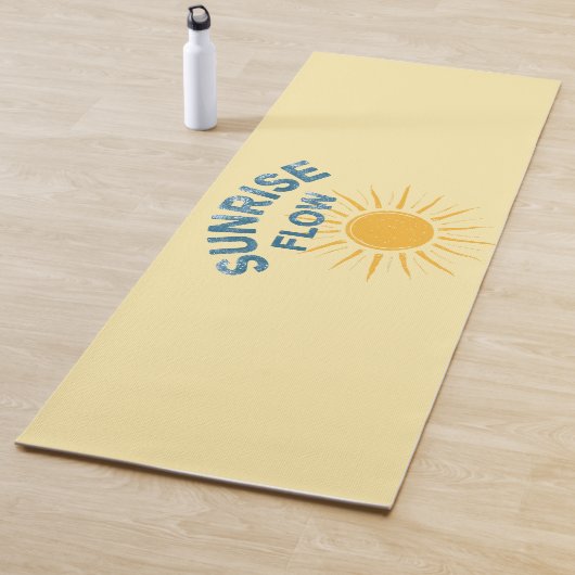 Sunrise Flow Retro Sunshine Graphic Print Vinyasa Yogamat (In situ)