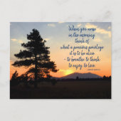 Sunrise Foto Inspirerend Gratitude Quote Briefkaart (Voorkant)