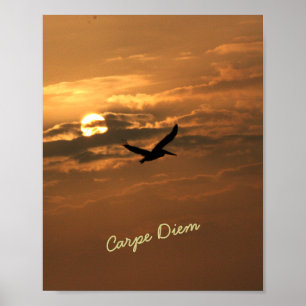 Sunrise Gold Photo Carpe Diem Ocean Poster